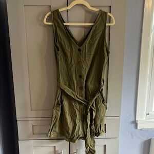 Olive Green Sleeveless Jumpsuit